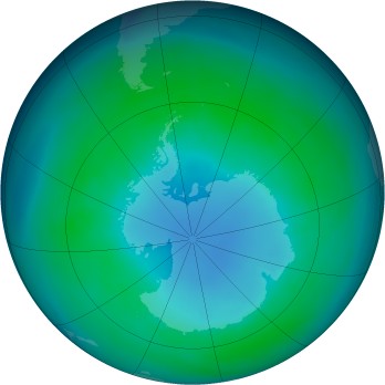 Antarctic ozone map for 1985-04